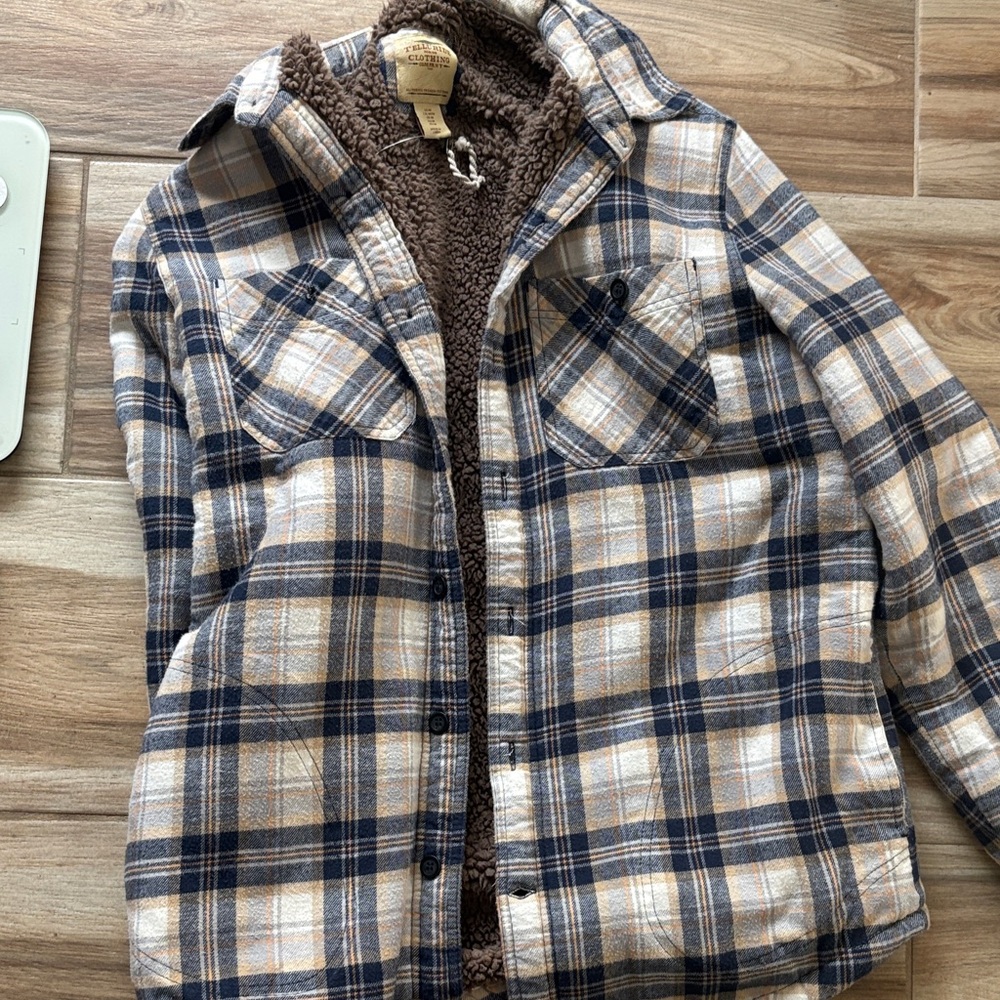 Men’s  flannel Jacket with Brown Lining